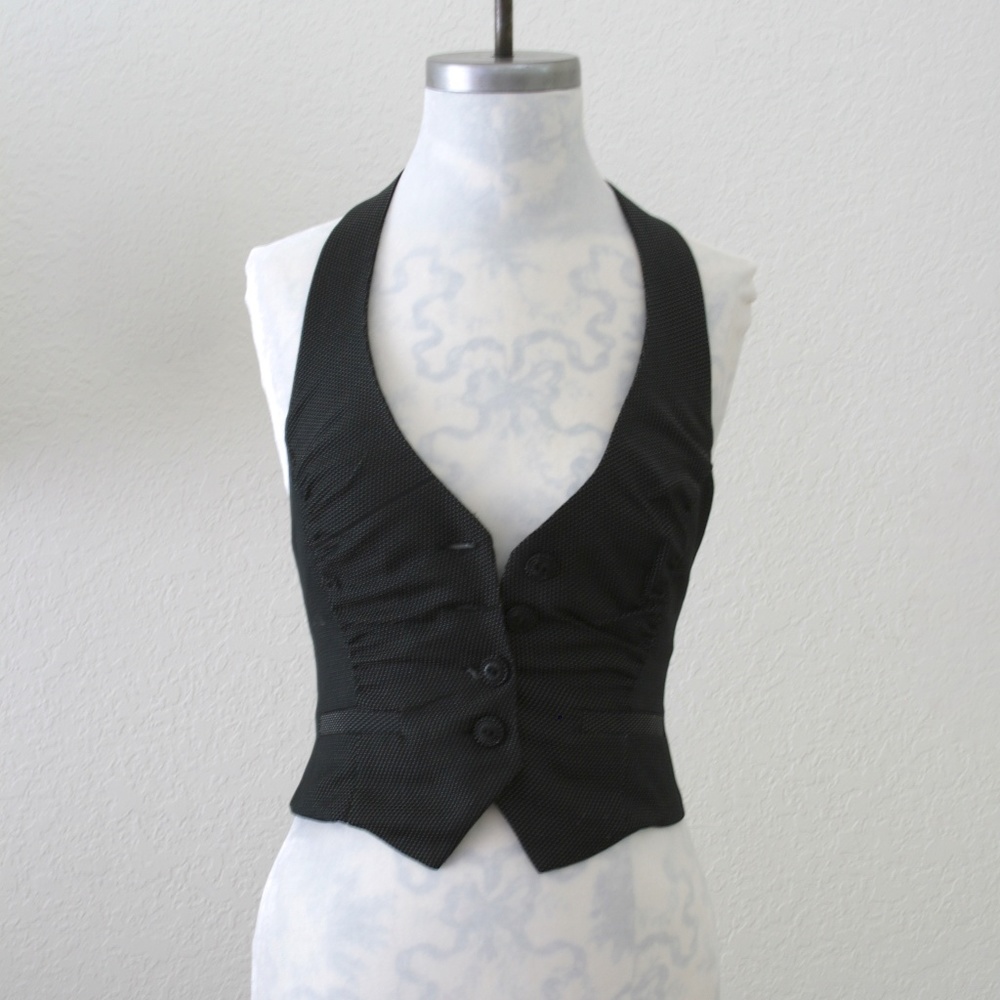 Black Polka Dot Halter Vest